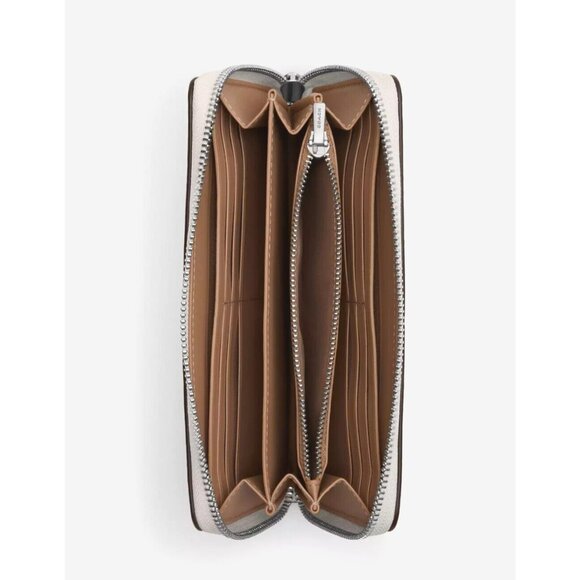 New Coach CU382 Long Zip Around Wallet with Boardwalk Graphic Chalk Multi - Picture 3 of 5